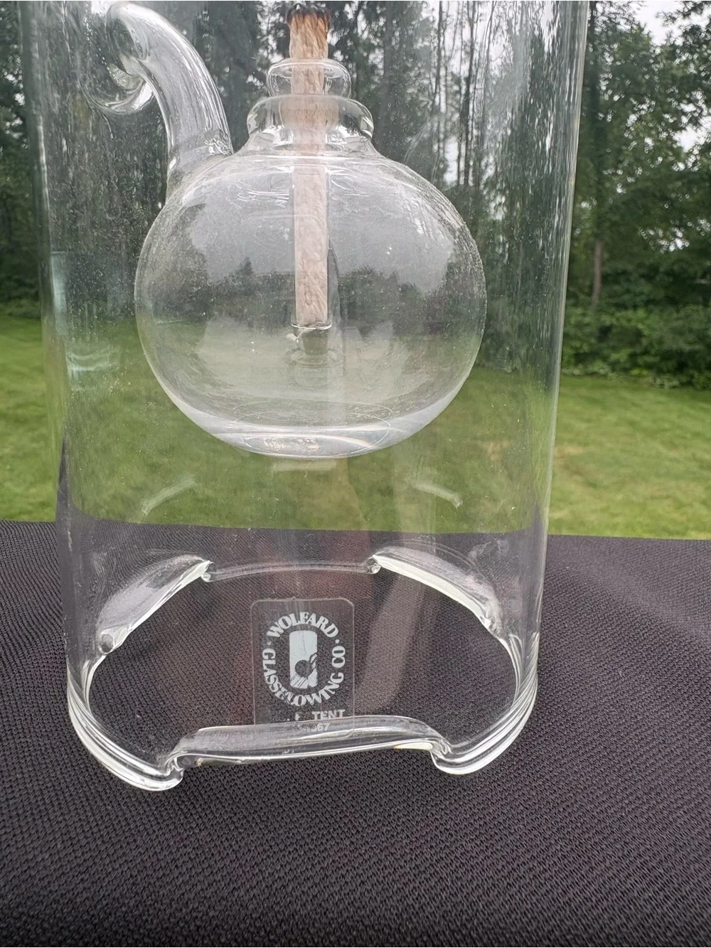 Wolfard 9” Classic Hand-Blown Glass Oil Lamp with wick USA